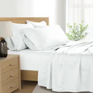 Kathy Ireland 1000 Thread Count Egyptian Cotton Rich 6-Piece Sheet Set Silky Satin Bedding