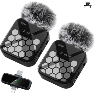 Wireless Lavalier Microphone, 1 Set USB Rechargeable Wireless Microphone, Professional Mic for Live Streaming, Vlogging, Interviews, Podcasts, Audio, Detachable Microphone, USB Gaming Microphone