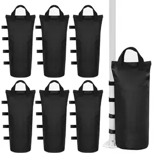 6 Pack Canopy Weight Sand Bags Black 168 LBS Large Canopy Support Frame Fixed Sandbag Windproof Sandbag for Instant Outdoor Sun Shelter Patio Umbrella (No Sand) (6-PCS) (Black)