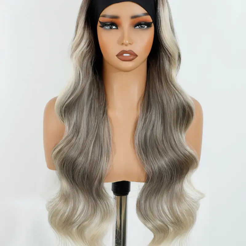 26-Inch Long Natural Wave Wig Headband, Glueless Synthetic Wavy Wig, Easy Wear No Glue Needed, Convenient Wigs, Perfect for Parties & Daily Use, Ideal for Beginners, Beginner Friendly Wig
