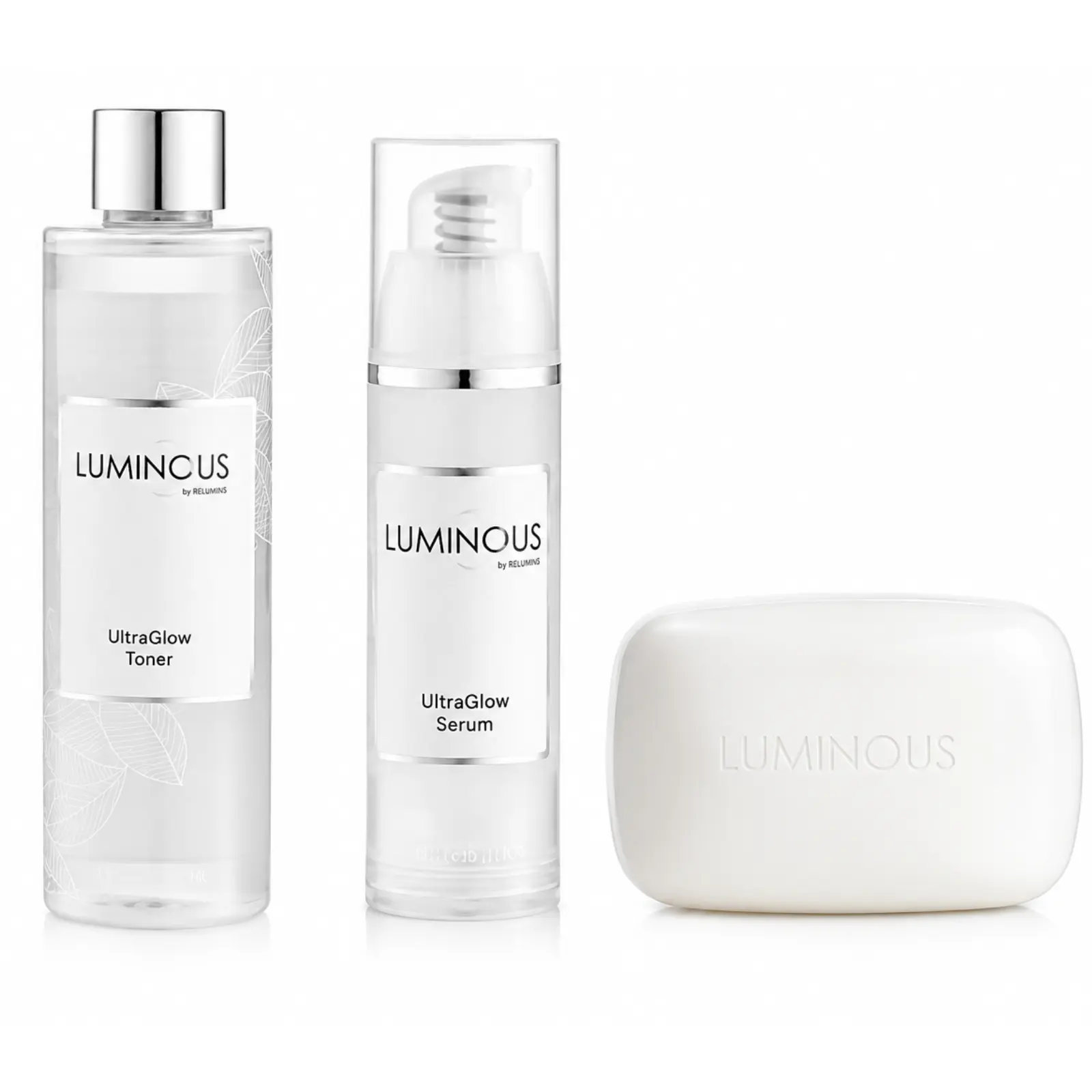 Luminous UltraGlow Soap, Serum & Toner Set - 3 pcs of each - Ultimate Care Set!