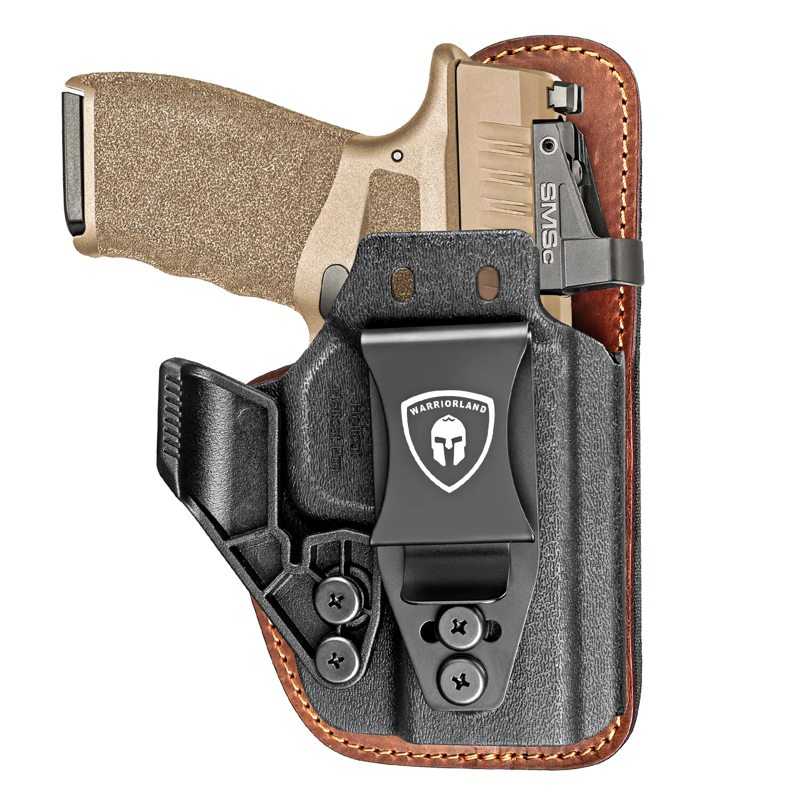 WARRIORLAND Tactical IWB Hybrid Holster for Springfield Armory Hellcat/Hellcat Pro - Optics Cut, Claw, Steel Clip Secure, Right-Handed Concealed Carry, Fast Draw Reholster, Tactical Holster, Right Hand