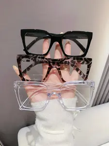 3 Pairs Plastic Frame Square Transparent Fashion Eyeglasses, Classic Design, Unisex, Daily Wear, Student Friendly, All Seasons, Square Frames Eyeglasses