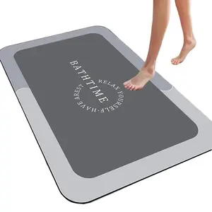 1 Pcs Bathroom Floor Mat, Diatomite Material Design, Fast Absorbent and Easy To Take Care Of, Suitable for Bathroom, Toilet and Home Decoration, Bathroom Drying Doormat, Non Slip Bathroom Rug