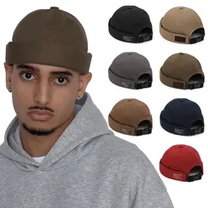 UNDERCONTROL Cotton Brimless Cap – Sailor Fisherman Miki Hat with Buckle Strap, Unisex No Visor Docker Beanie Style for Men & Women, 4 Seasons Minimal Daily Look