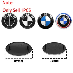 1/2Pcs ABS 82mm/74mm Car Emblem Hood Badge Front Rear Trunk Logo Car Styling For BMW E34 E46 E39 E38 E90 E60 E36 F30 F30 F10 E92 E38 E91 Accessories Car Decals