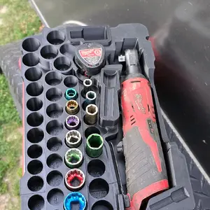 Milwaukee Compact Packout Insert for M12 Ratchet & 3/8 in Impact Sockets with Removable Tray for  Spare Ratchet and Extensions