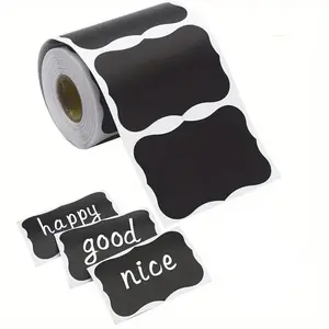 Reusable Waterproof Label Sticker, 300pcs/roll Kitchen Pantry Wavy Sticker Label, Suitable for Containers, Jars, Condiments, Food Storage