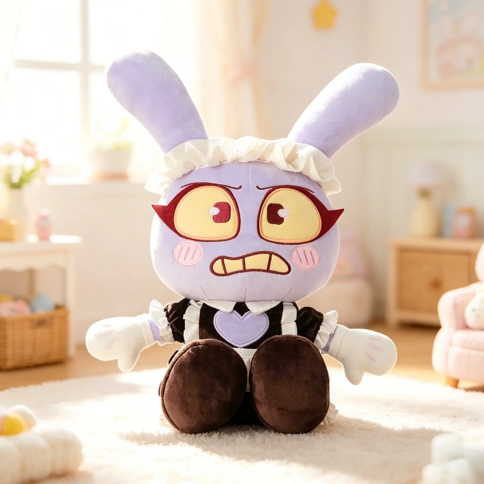 Maid Jax Rabbit Plush from The Amazing Digital Circus, Soft Collectible Stuffed Toy, Ideal Holiday Birthday Gift for Children & Game Enthusiasts