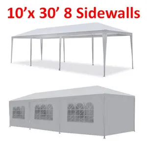 Online Gym Shop  10 x 30 ft. Outdoor Wedding Party Tent Gazebo with 8 Removable Walls