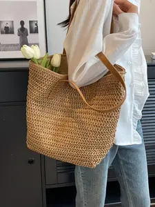 Women's Fashionable Straw Bag, Large Capacity Woven Bag, Casual Versatile Shoulder Bag for Women & Girls, Trendy All-match Bag for Daily Use