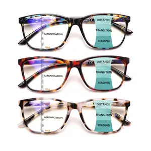 3-Pack Fashionable Progressive Multifocal Blue Light Blocking Reading Glasses Three-tiered visual experience Unisex design Spring hinges Fits all face shapes Ultra-lightweight frames Relieves eye strain Ideal for daily commuting and office use  Mix Color