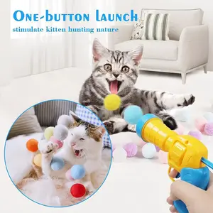 1 Launcher + 20 Balls Cat Toy Set – Interactive Pet Toy Gun with Soft Colorful Balls, Fun Playtime for Indoor Cats