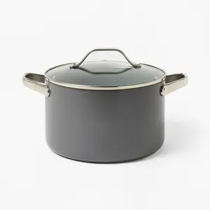 6qt Nonstick Ceramic Coated Aluminum Stock Pot Dark Gray - Figmint 6qt Nonstick Ceramic Coated Aluminum Stock Pot Dark Gray - Figmint