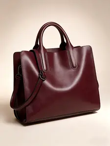 Minimalist Leather Tote Bag, Retro Crossbody Shoulder Bag, Business Travel Laptop Bag, Handheld Single Strap Diagonal Three-In-One, Large Capacity, Business Ready, Travel Essentials