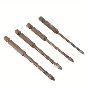 Cross Hex Tile Drill Bits Set Impact Drill Bit for Glass Ceramic Concrete Hole Opener Brick Hard Alloy Triangle Bit Tool