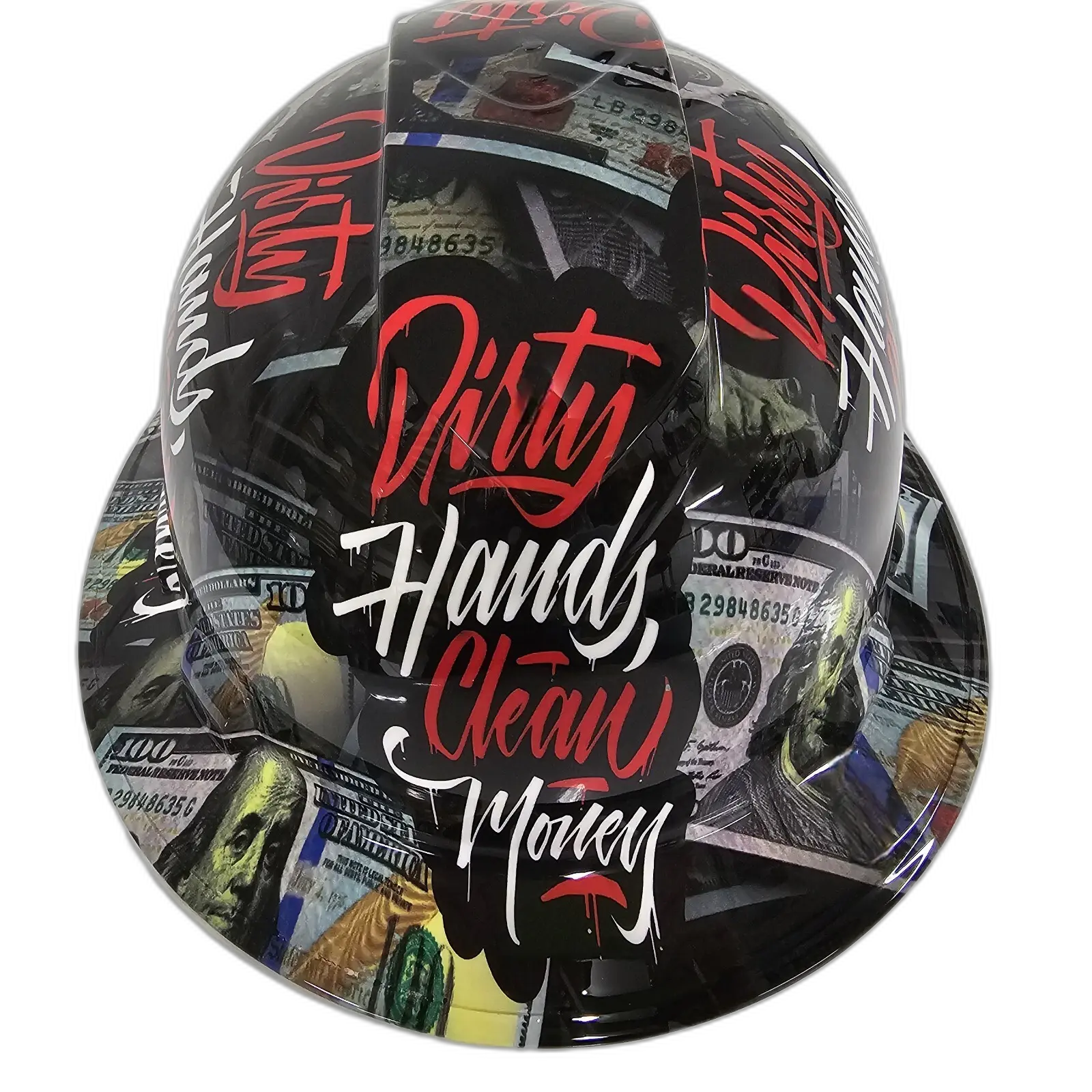Dirty Hands Clean Money - Custom Hydro Dipped Full Brim Hard Hat