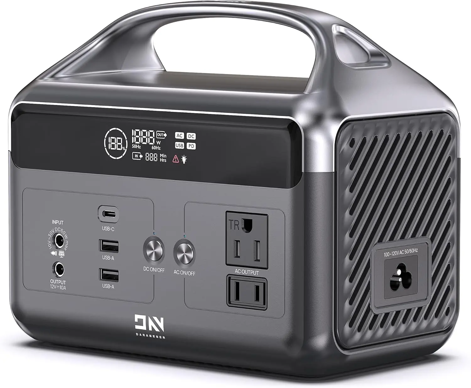 NEOZ 56,000mAh Portable Power Station, 179.2Wh LiFePO4 Backup Battery with 2× 110V 300W Pure Sine Wave AC Outlets (600W Peak), Solar Generator for Camping & Home Backup Power