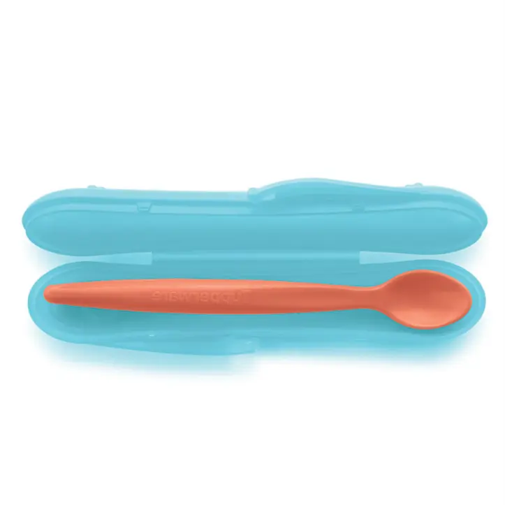 Tupperware Spoon & Case; BPA-free spoon comes with a case to keep it clean on the go. Two cases can snap together, holding everything safely and neatly in place.  Includes one spoon and one case.