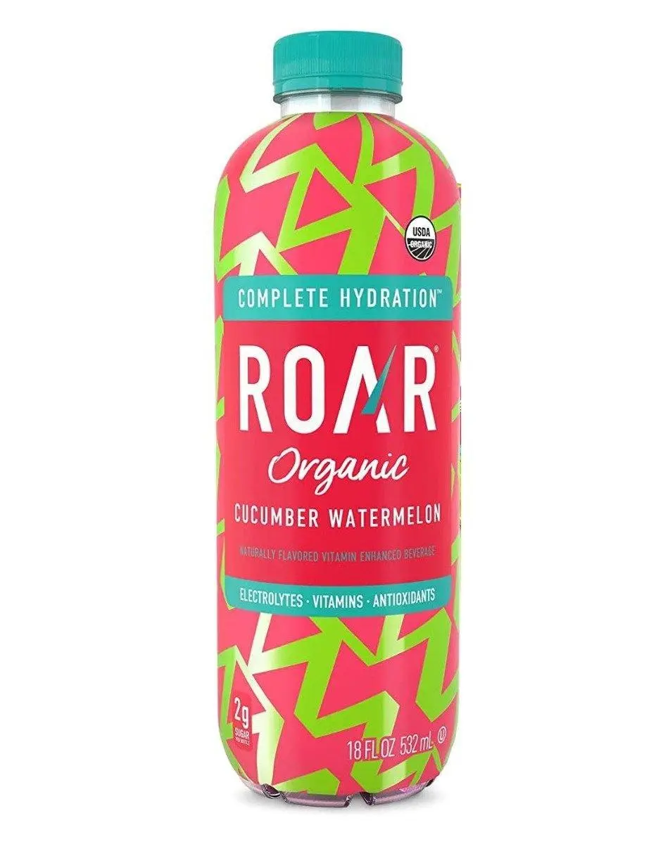 ROAR Organic Electrolyte Infusion Drink, Cucumber Watermelon, 18 oz (Pack of 12)