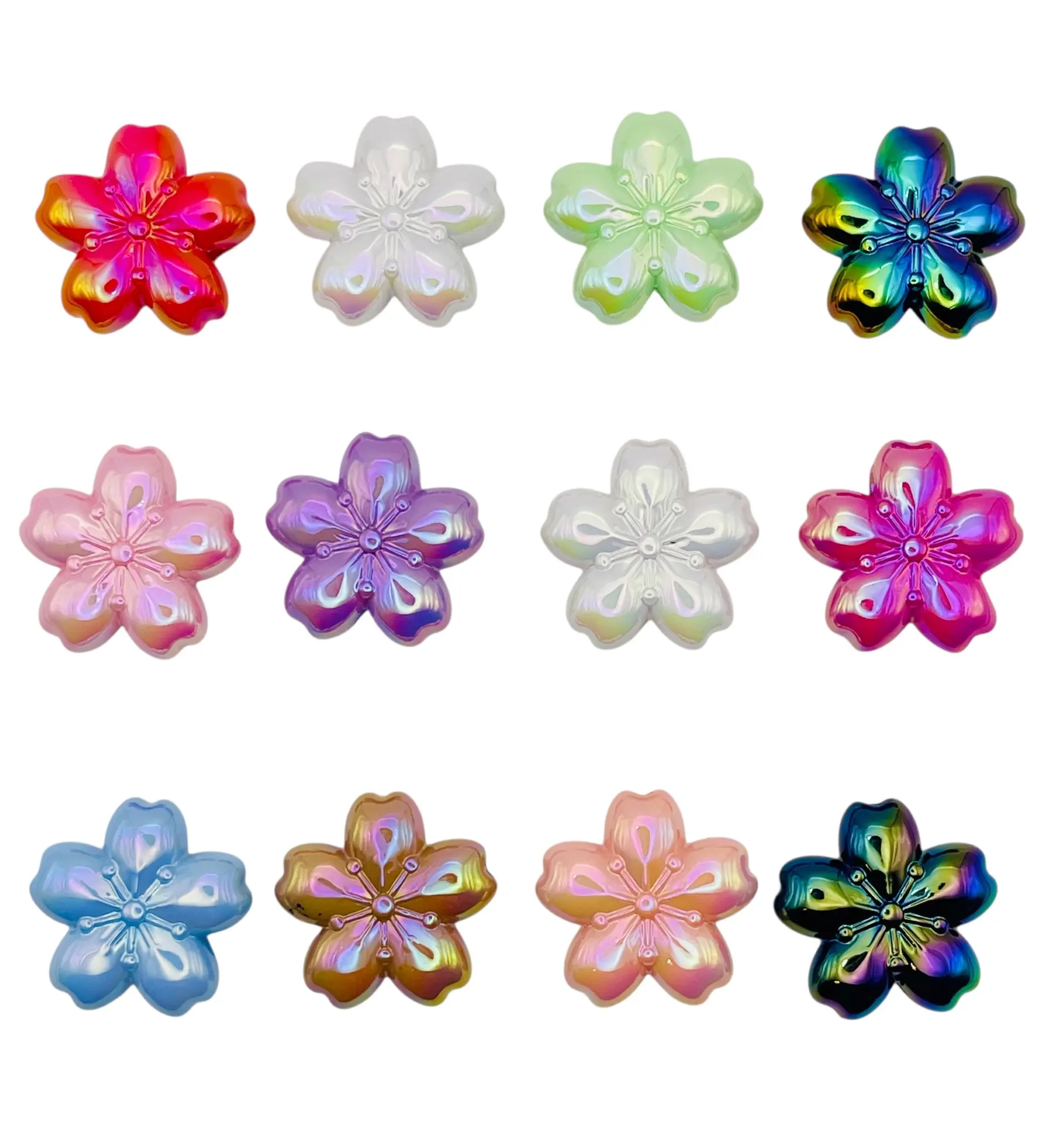 Ultimate Bead Variety Set - Glossy Daisies, Strawberries, Cherries, Double-Wall Roses, Sakura Blossoms, Metallic Angel Wings, Transparent Knotted Bows for Crafting Pens Keychains Bracelets DIY Crafts