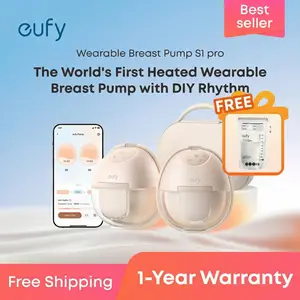 [LIVE] eufy S1 Pro Heated Wearable Breast Pump, Hands-Free Breast Pump with Industry-Leading HeatFlow Tech, App-Controlled OptiRhythm, Hospital-Grade Suction, Leakproof, Slim and Ultra-Quiet for in-Bra Use