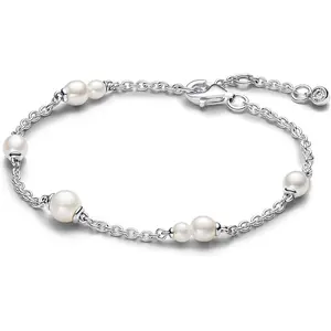 Pandora Treated Freshwater Cultured Pearl Station Chain Bracelet 593172C01-20