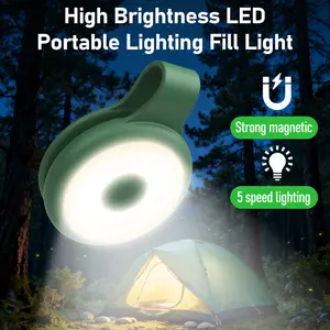 Magnetic LED Safety Light Clip-On, Rechargeable High Brightness, 5 Cold Warm Lights, Night Glow, Ideal for Hiking, Camping, Running