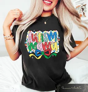 Comfort Colors Autism Mama Coquette T-shirt, Mother's Day Shirt, Autism Mama Shirt, Coquette Mother's Day Gift, Autism Awareness Neurodiversity Tee