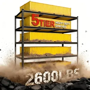 TryLazy 5-Tier Metal Storage Shelving Unit Height Adjustable Versatile Utility Rack Shelf for Craft Warehouse Pantry Kitchen Organiser Heavy Duty 2600lbs