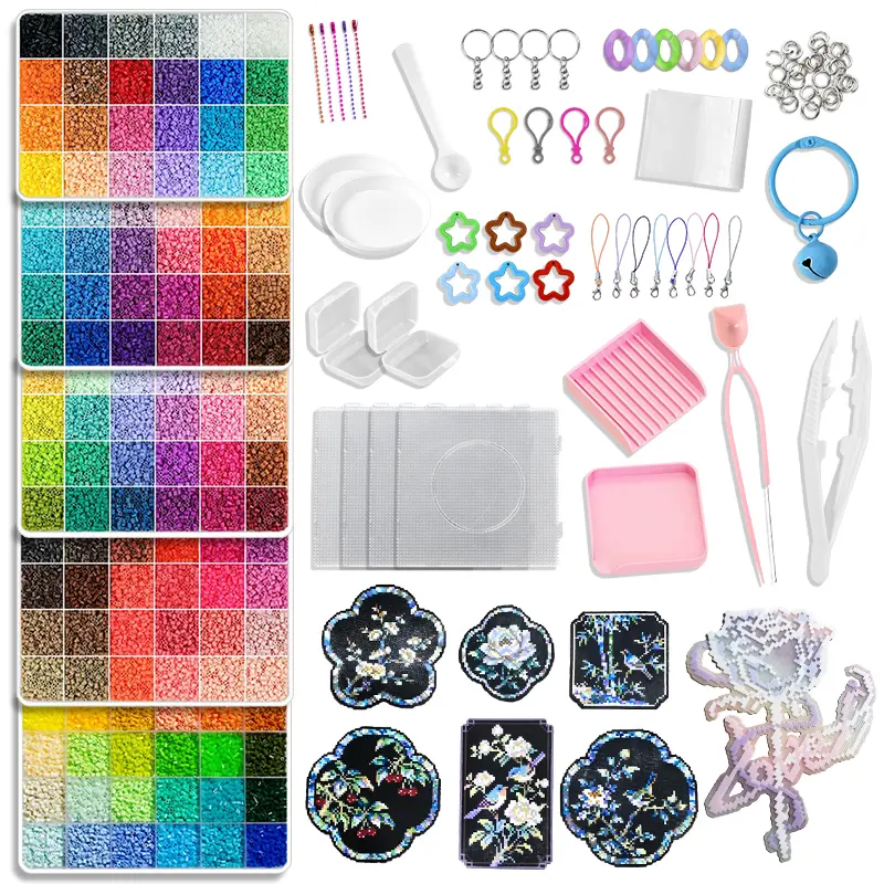 3D Fuse Beads Kit-Easy DIY Crafts Supplies for Handicraft Enthusiast, Great Supplies for Fuse Beads Artist, Art Decorations for Room, 24/48/72/96/120-Colors14400-72000Pcs 2.6mm, Ideal Gift, Pixel Art, Halloween Gift, Holiday Party Gift