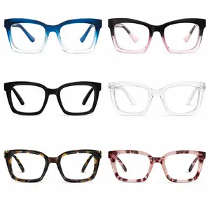 [Live Exclusive] 6-Pack Fashion Women's Square Blue Light Blocking Reading Glasses