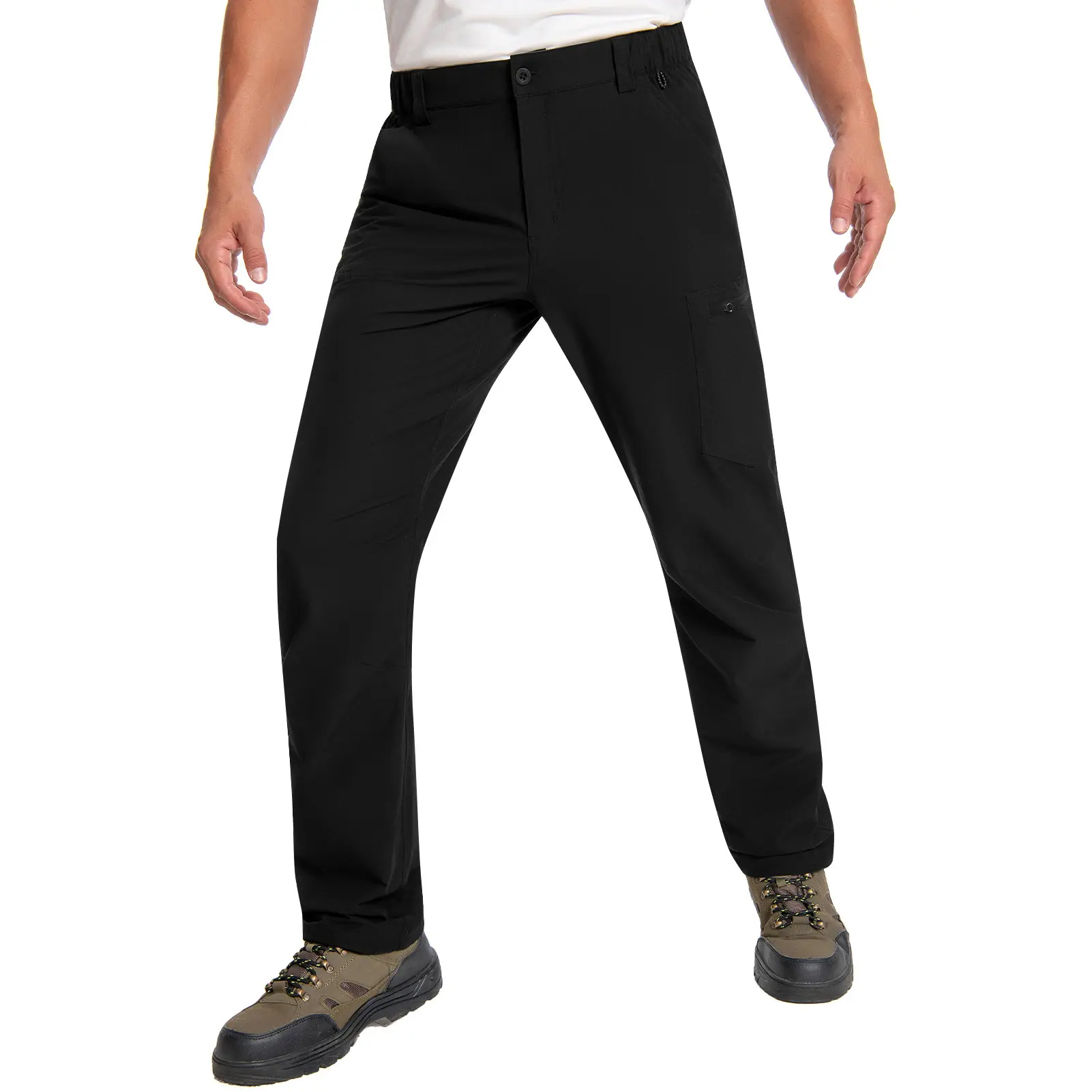 BASSDASH Men's Water Resistant UPF 50+ Hiking Cargo Pants Outdoor Fishing Work Trousers with Multi Pockets FP08M