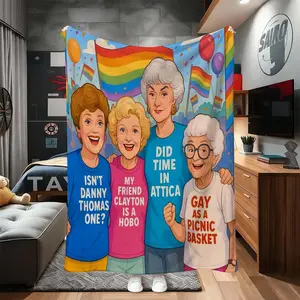 Rainbow Flag Print Fun Cozy Blanket for Pride Month, Dual-Sided for Home and Bedroom, Perfect Gift for Friends and Lgbtq+ Community