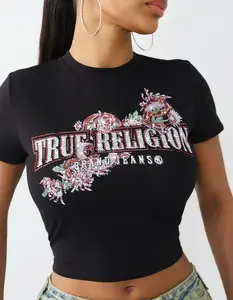 TRUE RELIGION Crystal Snake Womens Baby Tee