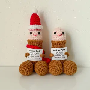Cute Crochet Doll, 1 Count Creative Knitted Decor with Positive Message Card, Soft Stuffed Doll, Birthday Gift Perfect Gift for Friends and Family, Fun Decoration Item, Ideal Present for All Occasions 2026, Soft Stuffed Animal
