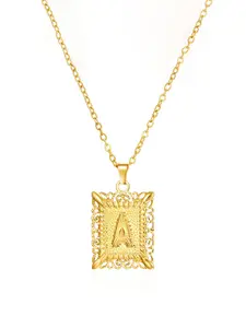 Letter A Pendant Necklace for Women, Fashion Jewelry for Party, Daily Clothing Decor, Trendy All-match & Exquisite Jewelry for Birthday Gift