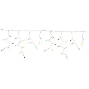 Celebrations  9.5 ft. Platinum LED T5 Icicle Christmas Lights, Multi Color - 100 Count, Led Lights, Plug-In
