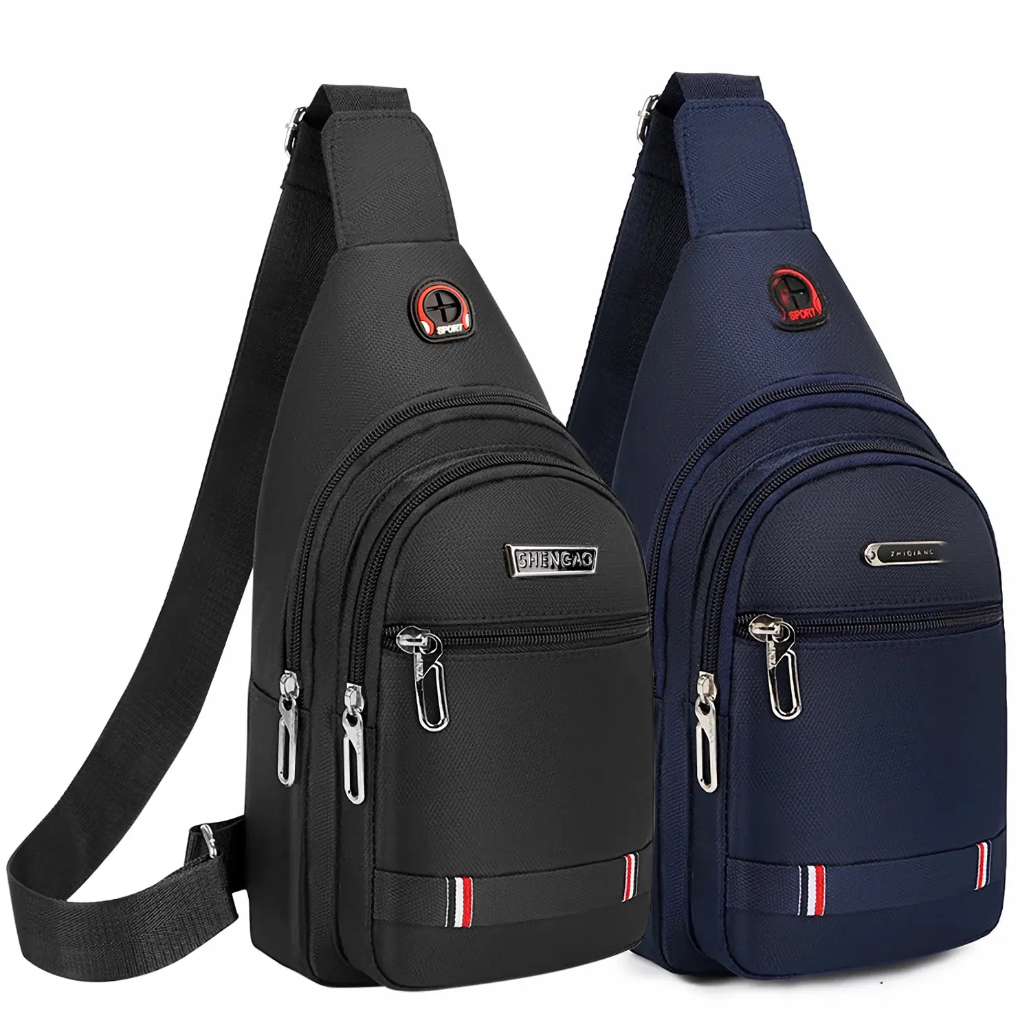 Mens Crossbody Sling Bag, 12.59*6.69 inch Chest Shoulder Fanny Pack Backpack Sport Travel, Canvas Shoulder Bag