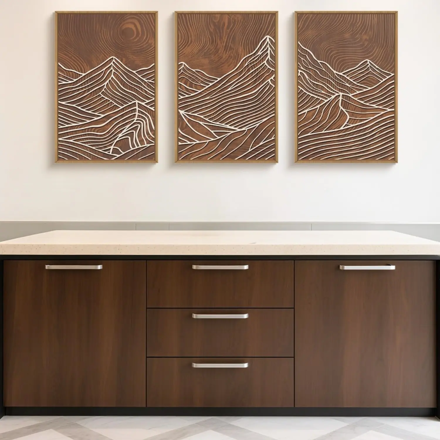 3pcs/set Modern Nordic Beige Brown Line Abstract Art Poster  Art Room Entrance Restaurant Wall Decor Art Painting