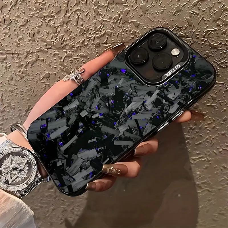 Purple carbon fiber matte back cover with a drop-resistant design. Compatible with iPhone 17/16/15/14/13/12/11/X/XS/XS Max/XR/7P/8P/16E, making it perfect as a holiday gift for friends, family, or yourself., Accessories, Smartphone, Cellphone, Casing