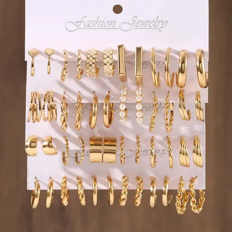 【Black Friday】Women's Minimalist Twisted Hoop Earring Set, Fashion Geometric Earrings for Parties & Daily Wear, Retro Aesthetic Jewelry