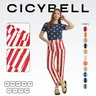 Cicy Bell Womens Cropped Striped Jeans Casual High Waisted Stretchy Straight Leg Denim American flag Pants with Pockets