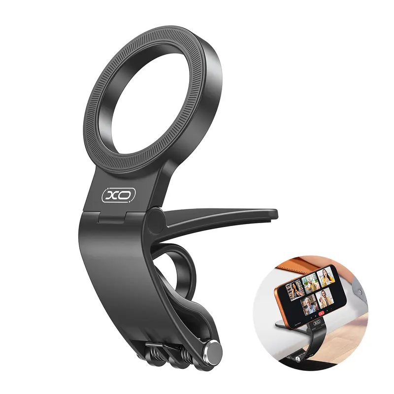 Minimalist Multifunctional Car Cellphone Mount - Hands-Free Clip, 95° Adjustable, MagSafe Compatible Phone Holder for Car, Auto Accessories Interior, Vehicle Accessory for iPhones 18/17/16/15/14/13/12 Pro Plus Max, Bookshelf-Use Option