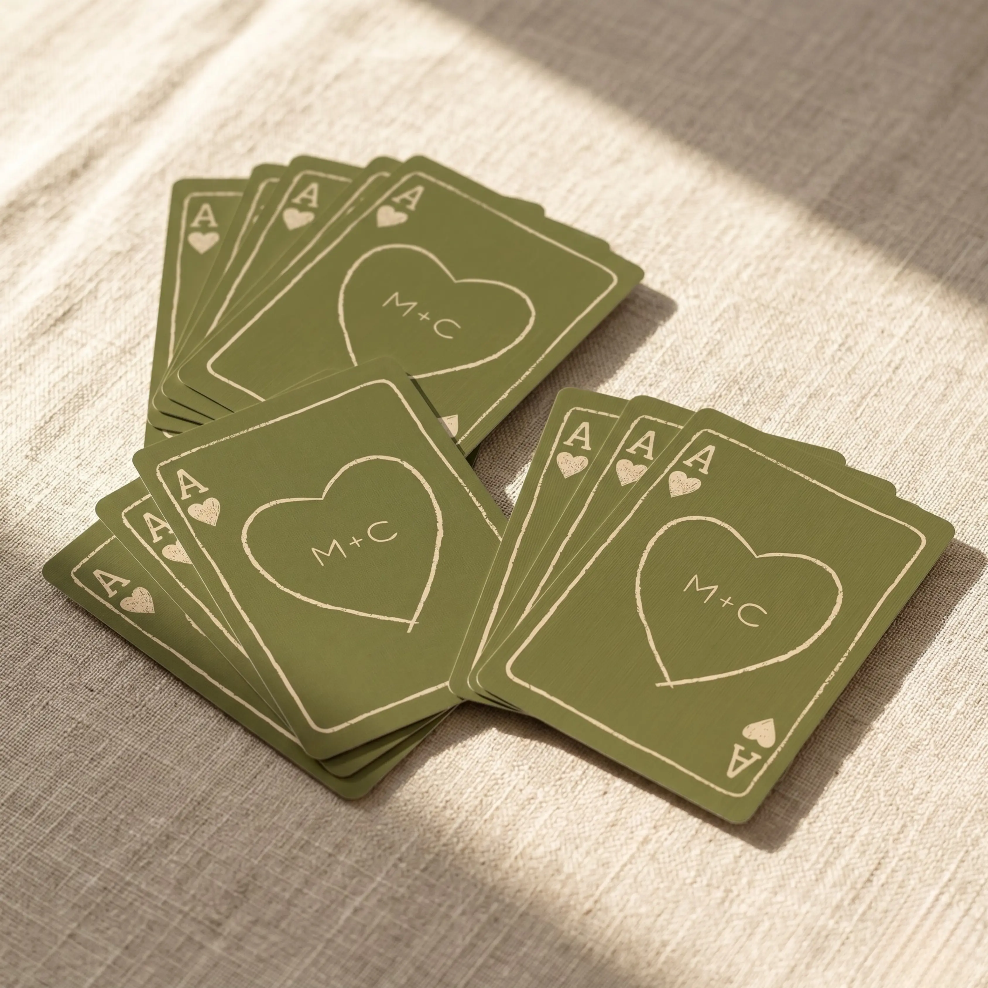 Custom Couples Playing Cards | Rustic Heart Initials | Wedding Favors & Anniversary Gift