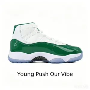 White Green Gloss Mid Top Sneakers Clear Blue Translucent Sole Unisex Street Shoes