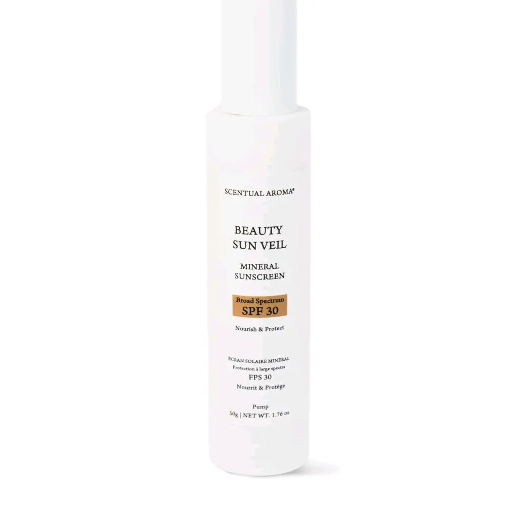 Scentual Aroma BEAUTY SUN VEIL All-Natural Botanical Mineral Face Sunscreen SPF 30