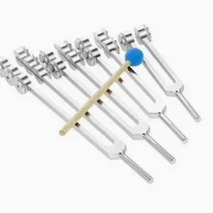 Otto Tuning Fork Set 32hz-128hz, Healing Sound Therapy Tools, Stress Relief & Relaxation, Includes Blue Hammer & Wrench