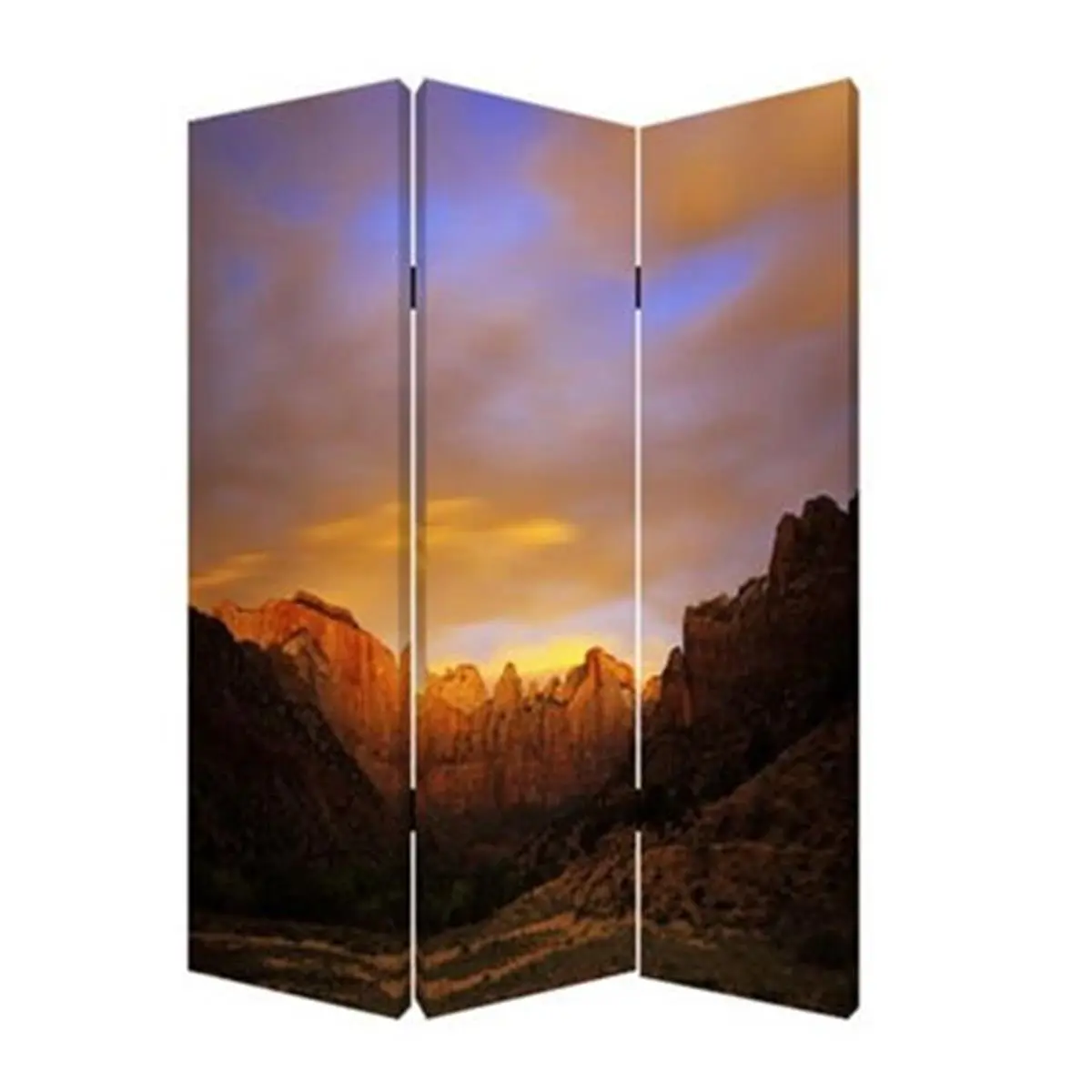 212 MAIN Desert Screen Print Wall Art - 3-Panel Lightweight Foldable Double-Sided Home Decor, Home Supplies with Post Ideas for Room Decoration