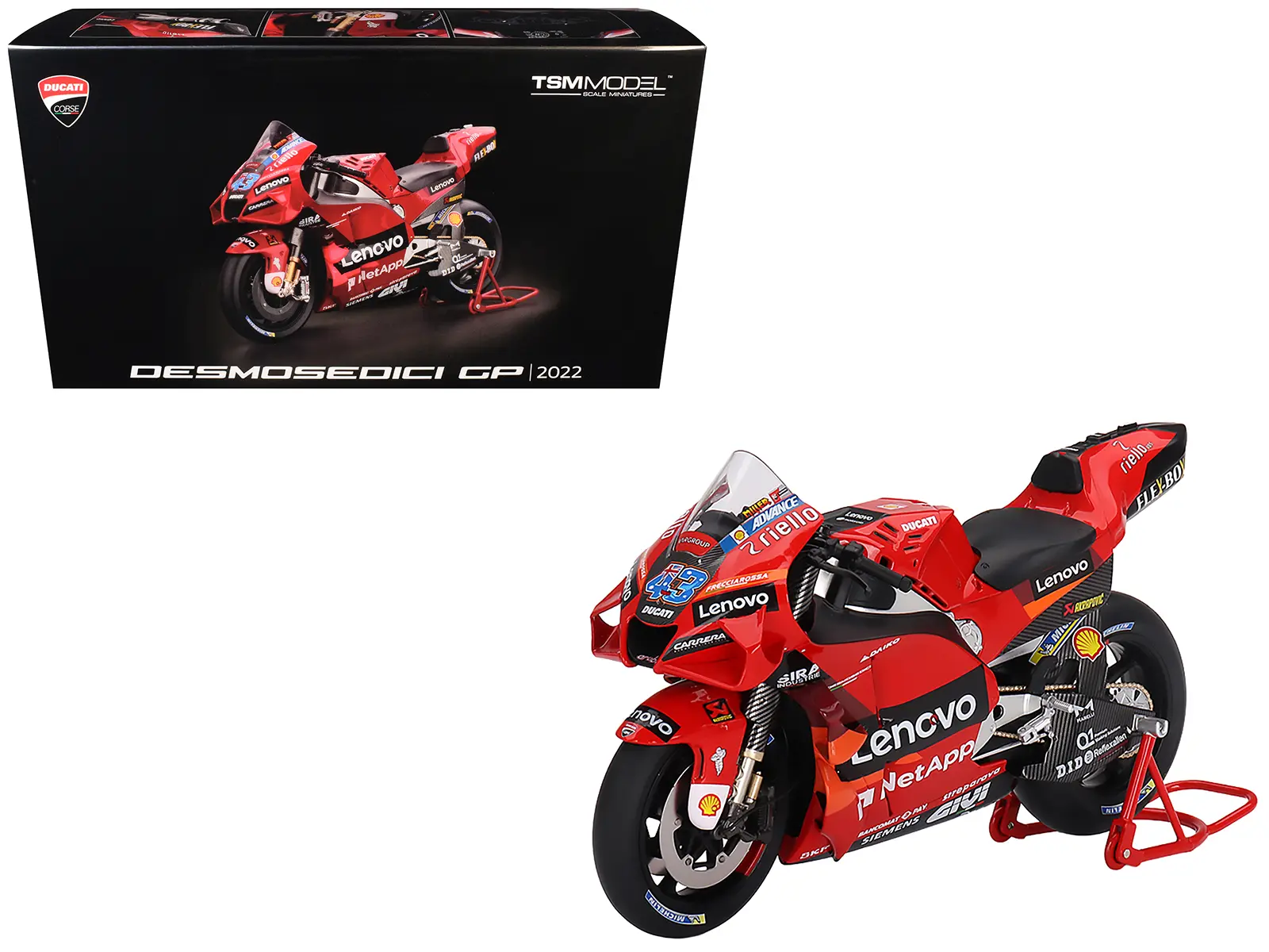 Ducati Desmosedici #43 "Presentation" "MotoGP World Championship" (2022) 1/12 Motorcycle Model by True Scale Miniatures